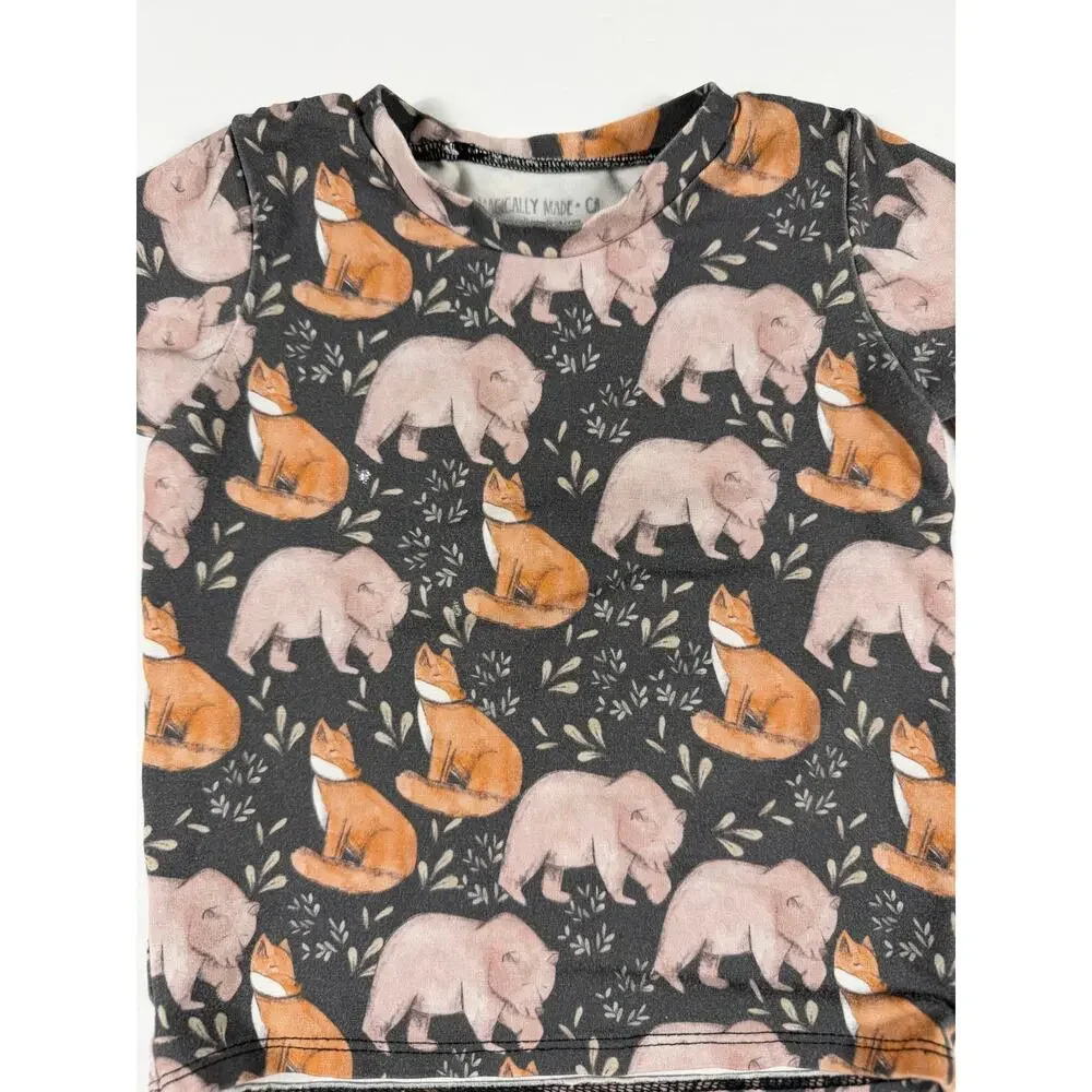 Magically Made Bamboo Woodland Bear Fox Bamboo Pajama Set Size 2
